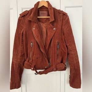 Blank NYC Corduroy Moto Jacket in Rust